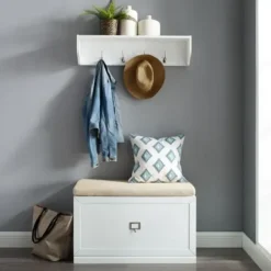 Entryway Furniture-Kirkland's Home Halie Modern Upholstered 2-Pc. Hall Tree Set