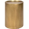 Accent & End Tables-Kirkland's Home Hammered Brass Barrel Accent Table