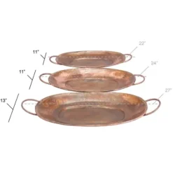 Decorative Trays-Kirkland's Home Hammered Copper 3-Pc. Iridescent Tray Set Brown