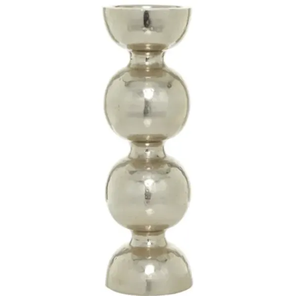 Candle Holders-Kirkland's Home Hammered Metal Orb Candle Holder, 18 In. Silver