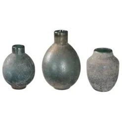 Vases-Kirkland's Home Hand Carved Wooden Urns, Set Of 2 Tan/Brown