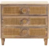 Dressers & Chests-Kirkland's Home Hand Woven Cane 3-Drawer Wood Chest