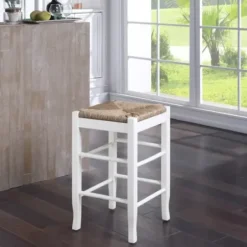 Bar Stools & Counter Height Stools-Kirkland's Home Handwoven Counter Stool White