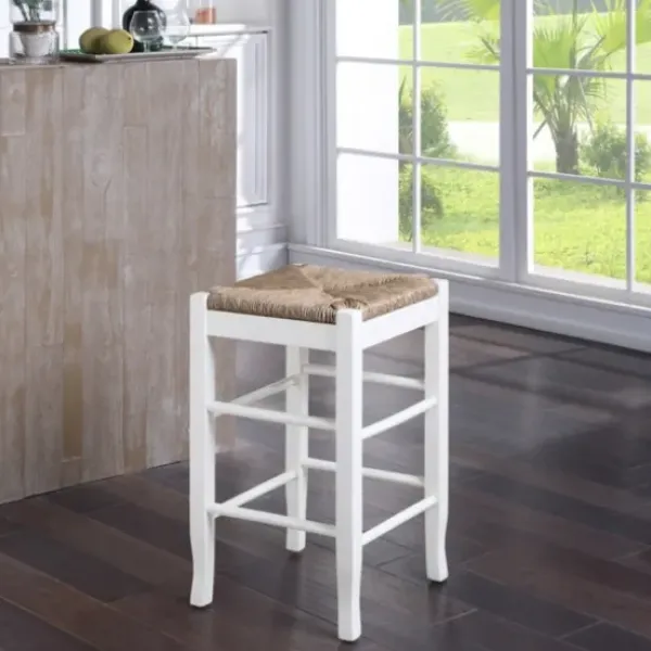 Bar Stools & Counter Height Stools-Kirkland's Home Handwoven Counter Stool White