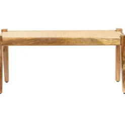 Entryway Furniture-Kirkland's Home Handwoven Rattan Cane And Mango Wood Bench