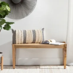 Entryway Furniture-Kirkland's Home Handwoven Rattan Cane And Mango Wood Bench