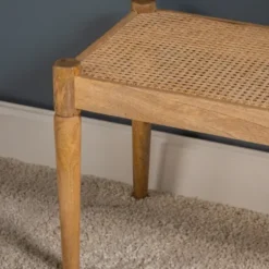 Entryway Furniture-Kirkland's Home Handwoven Rattan Cane And Mango Wood Bench