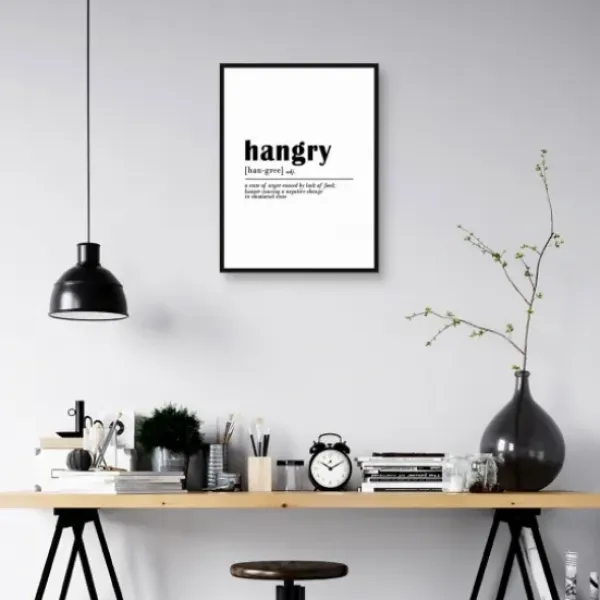 Wall Quotes & Signs-Kirkland's Home Hangry Definition Canvas Art Print White/Black