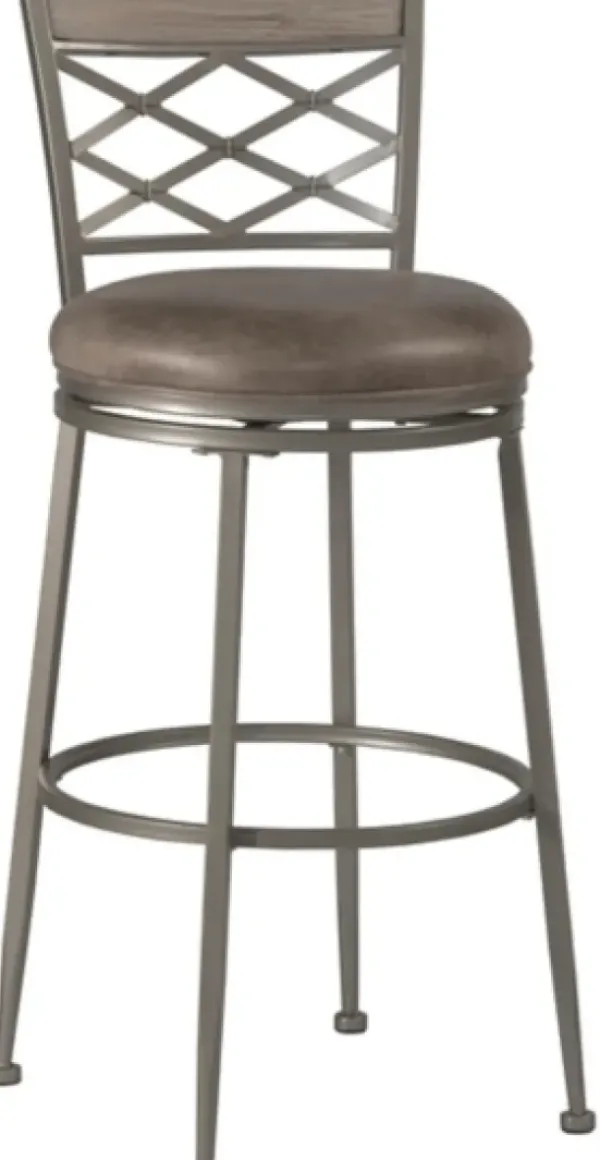 Bar Stools & Counter Height Stools-Kirkland's Home Hanover Swivel Pewter Garden Lattice Counter Stool Brown