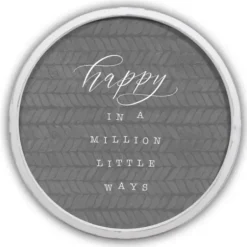Wall Quotes & Signs-Kirkland's Home Happy In A Million Ways Round Framed Plaque White