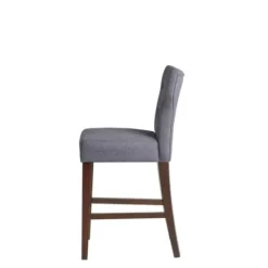 Bar Stools & Counter Height Stools-Kirkland's Home Harrison Tufted Counter Stool Gray