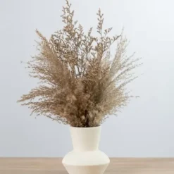 Arrangements & Greenery-Kirkland's Home Harvest Reed Grass Arrangement In White Vase Brown/White