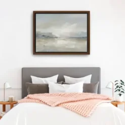 Framed Art-Kirkland's Home Hazy Horizon Framed Canvas Art Print Tan/Gray
