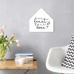 Wall Quotes & Signs-Kirkland's Home Heart Is Home House Shaped Canvas Art Print White/Black
