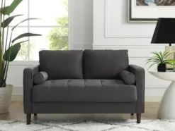 Sofas & Loveseats-Kirkland's Home Heather Chelsea Modern Loveseat Gray