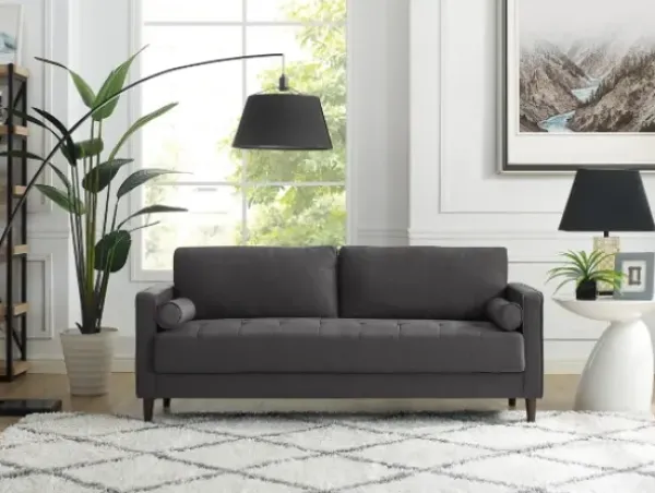 Sofas & Loveseats-Kirkland's Home Heather Chelsea Modern Sofa Gray