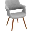 Accent Chairs-Kirkland's Home Heather Open Back Midcentury Accent Chair Gray