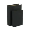 Baskets & Boxes-Kirkland's Home Heathered Linen Book Boxes, Set Of 2 Black