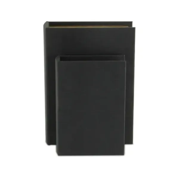 Baskets & Boxes-Kirkland's Home Heathered Linen Book Boxes, Set Of 2 Black