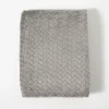 Blankets & Throws-Kirkland's Home Heavenly Herringbone Plush Throw Gray
