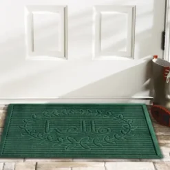 Doormats-Kirkland's Home Hello Ribbed Durable Doormat Gray