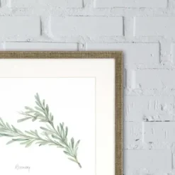 Framed Art-Kirkland's Home Herbs 4-Pc. Gold Framed Art Print Set Green