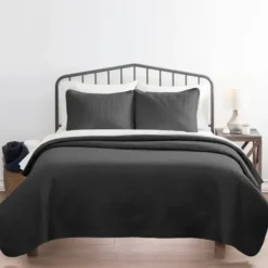 Bedspreads & Coverlets-Kirkland's Home Herring Quilted 3-Pc. Twin Coverlet Set Gray