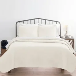 Bedspreads & Coverlets-Kirkland's Home Herringbone Quilted 3-Pc. King Coverlet Set Ivory