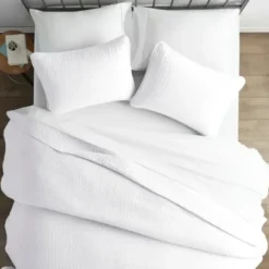 Bedspreads & Coverlets-Kirkland's Home Herringbone Quilted 2-Pc. Twin Coverlet Set White