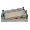 Decorative Trays-Kirkland's Home Hexagon Large Print 2-Pc. Tray Set Gold
