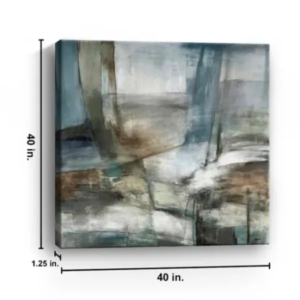 Canvas Art-Kirkland's Home High Tide Abstract Giclee Canvas Art Print White/Gray/Brown/Blue
