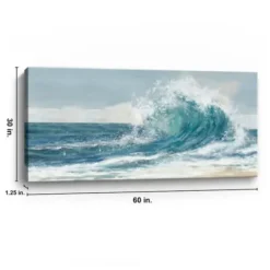 Canvas Art-Kirkland's Home High Waves Giclee Canvas Art Print Blue