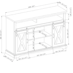 Tv Stands & Media Consoles-Kirkland's Home Highboy Sliding Barn Door Media Cabinet White