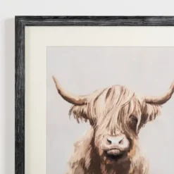 Framed Art-Kirkland's Home Highland Cow Distressed Framed Art Print Brown/Ivory