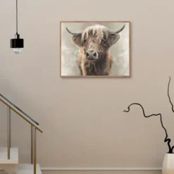 Framed Art-Kirkland's Home Highland Portrait Framed Canvas Art Print Brown