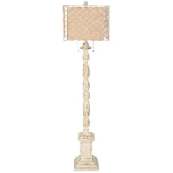 Floor Lamps-Kirkland's Home Holcomb White Floor Lamp Tan