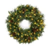 Wreaths-Kirkland's Home Holiday Pine Needle Cabin Pre-Lit Wreath Green/Brown
