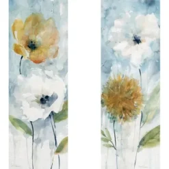 Canvas Art-Kirkland's Home Holland Spring Blooms Canvas Art Prints, Set Of 2 Yellow/White/Green/Blue