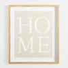 Wall Quotes & Signs-Kirkland's Home Home Linen Framed Wall Plaque White/Tan