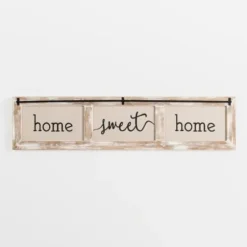 Wall Quotes & Signs-Kirkland's Home Home Sweet Home Rustic Door Frame Wood Wall Plaque White/Brown/Tan