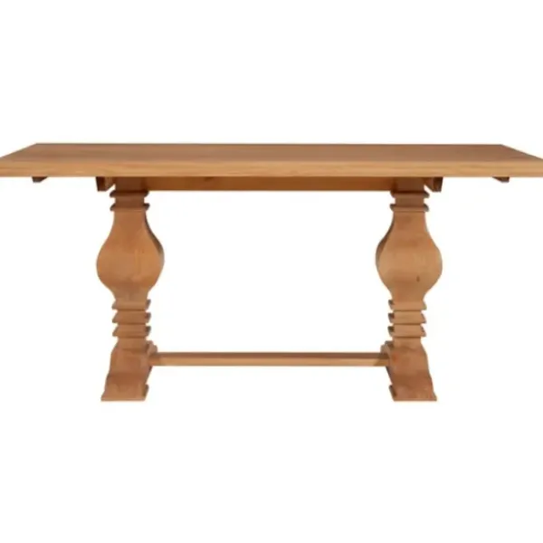 Dining Tables-Kirkland's Home Honey Brown Wood Double Pedestal Dining Table Tan
