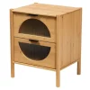 Nightstands-Kirkland's Home Honey Crescent Window 2-Drawer Nightstand Brown