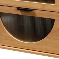 Nightstands-Kirkland's Home Honey Crescent Window 2-Drawer Nightstand Brown
