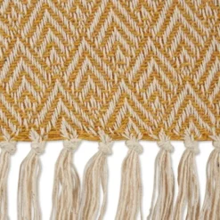 Blankets & Throws-Kirkland's Home Honey Diamond Fringe Throw Gold