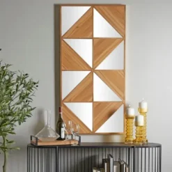 Wall Quotes & Signs-Kirkland's Home Honey Geometric Mirror Rec Gle Wall Plaque Tan