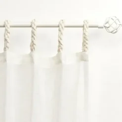 Curtains & Drapes-Kirkland's Home Honey Trellis Woven Single Curtain Panel, 84 In. White/Tan
