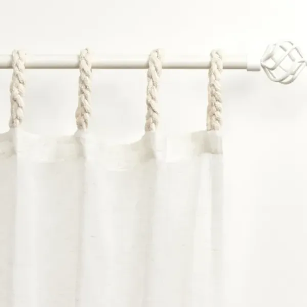 Curtains & Drapes-Kirkland's Home Honey Trellis Woven Single Curtain Panel, 84 In. White/Tan