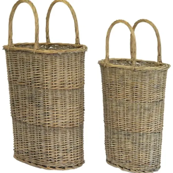 Baskets & Boxes-Kirkland's Home Honey Wicker Tall Oval Baskets, Set Of 2 Brown