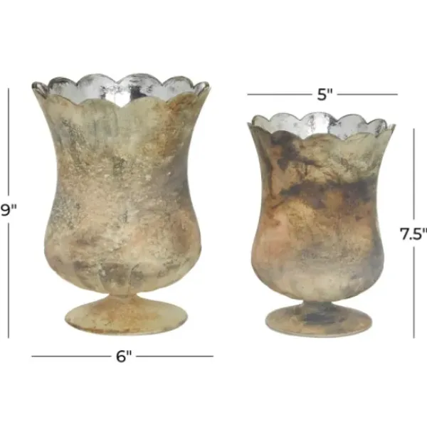 Vases-Kirkland's Home Honeycomb Asymmetrical Vase White