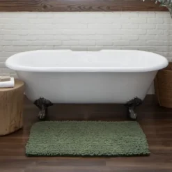 Bathroom Rugs-Kirkland's Home Hot Asymmetrical Cotton Bath Mat, 60 In. Pink